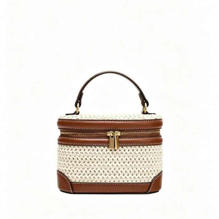 תיק Crossbody ארוג קש רטרו